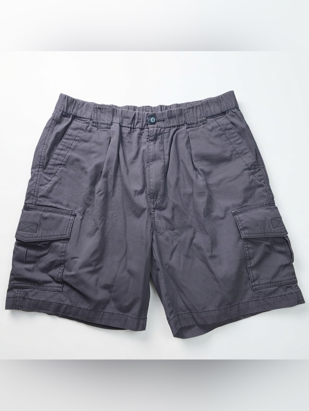 Tommy Bahama Relax Cargo Shorts Men Large Navy Blue Cotton Elastic Waist